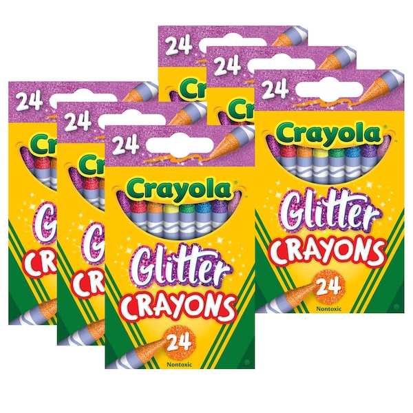 Crayola Glitter Crayons, Regular Size, 24 Colors Per Set, 144PK 523715 - main